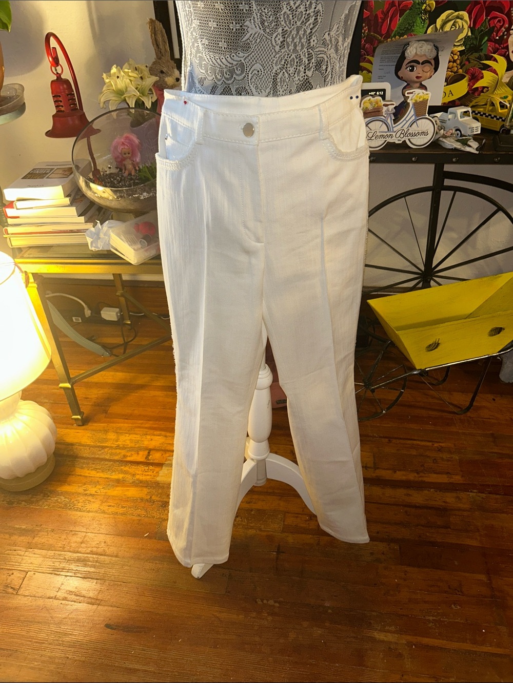 Classic White Wide-Leg Women's Pants